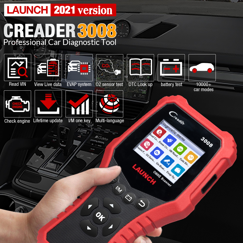 Creader 3001 OBD2 Scanner, Engine Fault Code Reader Mode 6 CAN Diagnostic Scan Tool Compatible With All OBDII Protocol Cars Since 1996, Lifetime Free Update