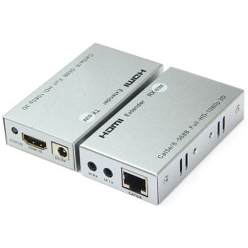 60M HDMI Extender Over Single Cat5E 6 Transmitter and Receiver 