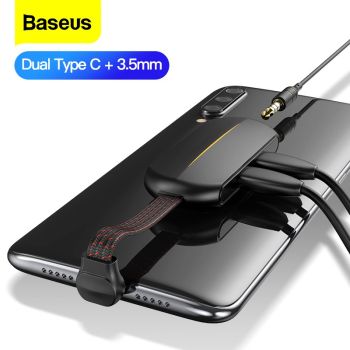 Baseus 3-in-1 Type-C Male to Dual Type-C & 3.5mm Female Adapter