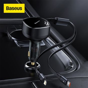 Baseus Enjoyment Retractable 2-in-1 Car Charger 30W