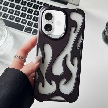 For iPhone 17 Series Flame Hollow Cooling Spray Coated Frosted TPU Phone Case