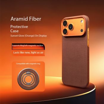 Aramid Carbon Fiber Case for iPhone 17 Series  Orange