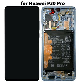 AMOLED Display + Touch Screen Digitizer Assembly with Frame + Battery for Huawei P30 Pro