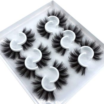 Pelagus 6 Pairs Fluffy False Eyelashes Natural Faux Mink Strip 3D Lashes Pack