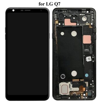LG Q7 LCD Display + Touch Screen Digitizer Assembly with Frame Black