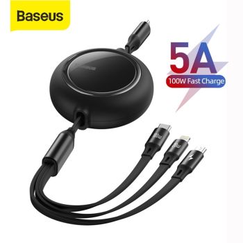 Baseus Bright Mirror One-for-three 100W Retractable Data Fast Charging Cable