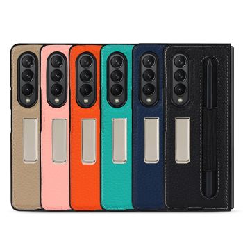 Genuine Leather with S Pen Protective Cover Case for Samsung Galaxy Z Fold 3 5G