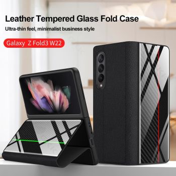 GKK Leather Painted Case with Tempered Glass for Samsung Galaxy Z Fold 3 5G