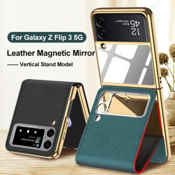 GKK Leather Magnetic Mirror Case for Samsung Galaxy Z Flip 3 5G