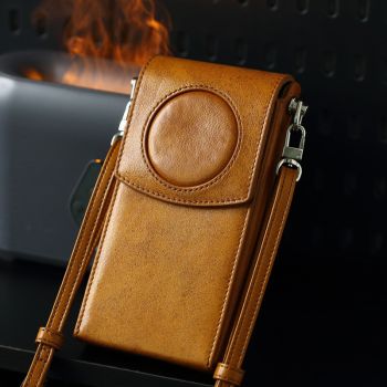 Luxury Genuine Leather Shoulder Strap Bag Case for Xiaomi 12S Ultra 