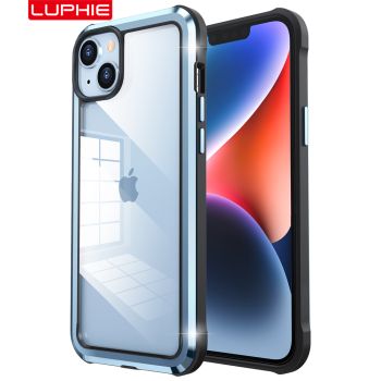 LUPHIE Armor Metal Frame + TPU Protective Case for iPhone 14 Series