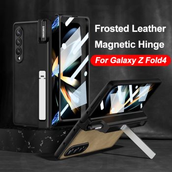 GKK Magnetic Hinge Matte Leather Hard Case for Samsung Galaxy Z Fold4