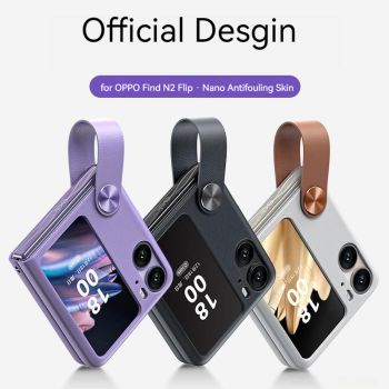 Hand Strap Real Pure Leather Case for OPPO Find N2 Flip