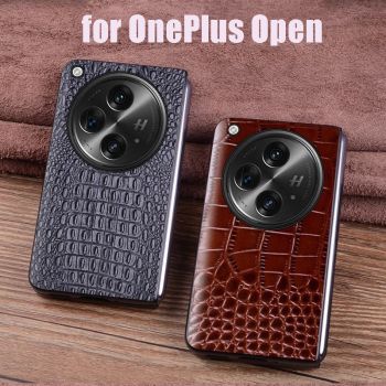 Luxury Genuine Cowhide Leather Fold Case for OnePlus Open
