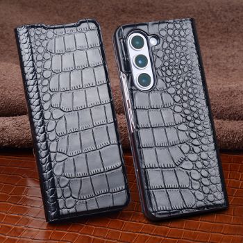 Luxury Genuine Cowhide Leather Fold Case for Samsung Galaxy Z Fold5