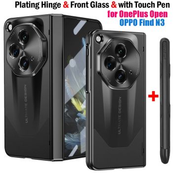 Hinge Plating Armor Shockproof Cover Case with Pen for OnePlus Open