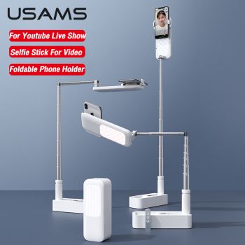 USAMS LED Video Foldable Bracket Phone Holder Clip