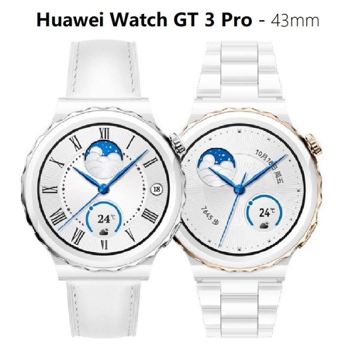  Huawei Watch GT 3 Pro White Leather STRP : Cell Phones &  Accessories