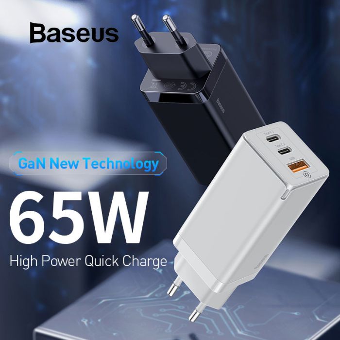 Baseus GaN 65W PD2.0 Mini Quick Charge Travel Charger