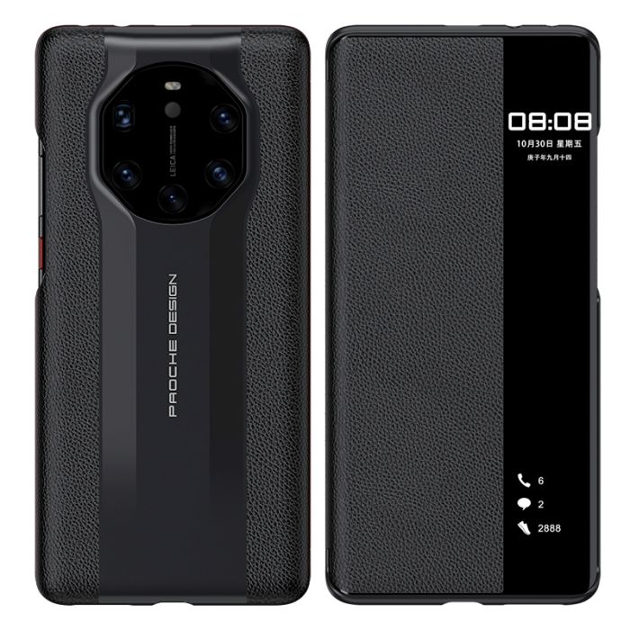 Luxury Genuine Leather Smart View Flip Cover for Huawei Mate Luxury Genuine Leather Smart View Flip Cover for Huawei Mate