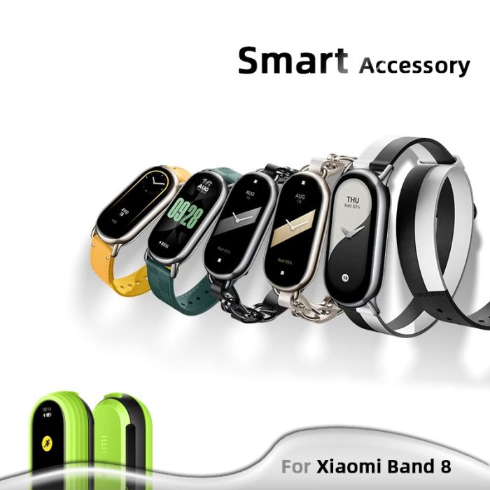 Strap for Mi Band 8 Bracelet for Xiaomi Smart Band 8 NFC Global Version  Leather Watch Band For Mi 8 Wristband Miband 8 Correa