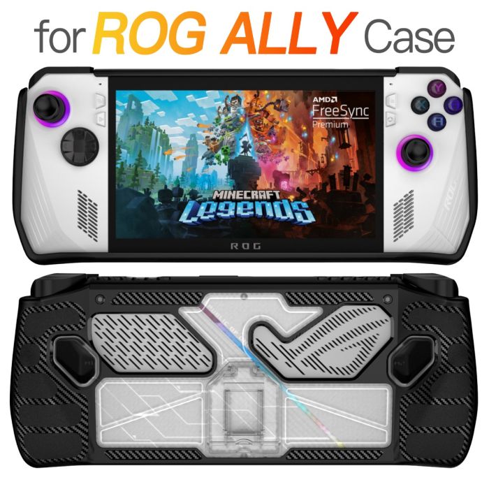 EDFRWWS Game Console Cover with Bracket Protective Case for Asus Rog Ally  (Black)