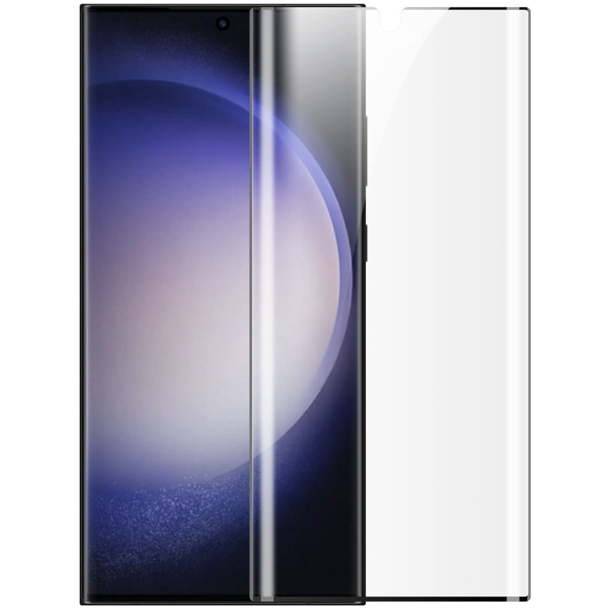 FTRONGRT pour Samsung Galaxy S24 Ultra Film D'objectif de Caméra (2 Pièces)  et Film D'Écran (2 Pièces), Verre Trempé, Ultra-Mince, Résistant aux  Rayures. Noir + Transparent : : High-Tech