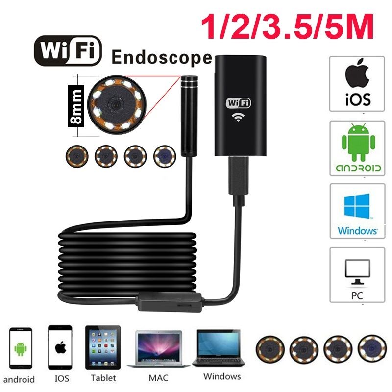 Wi-Fi Wireless Endoscope Borescope Camera