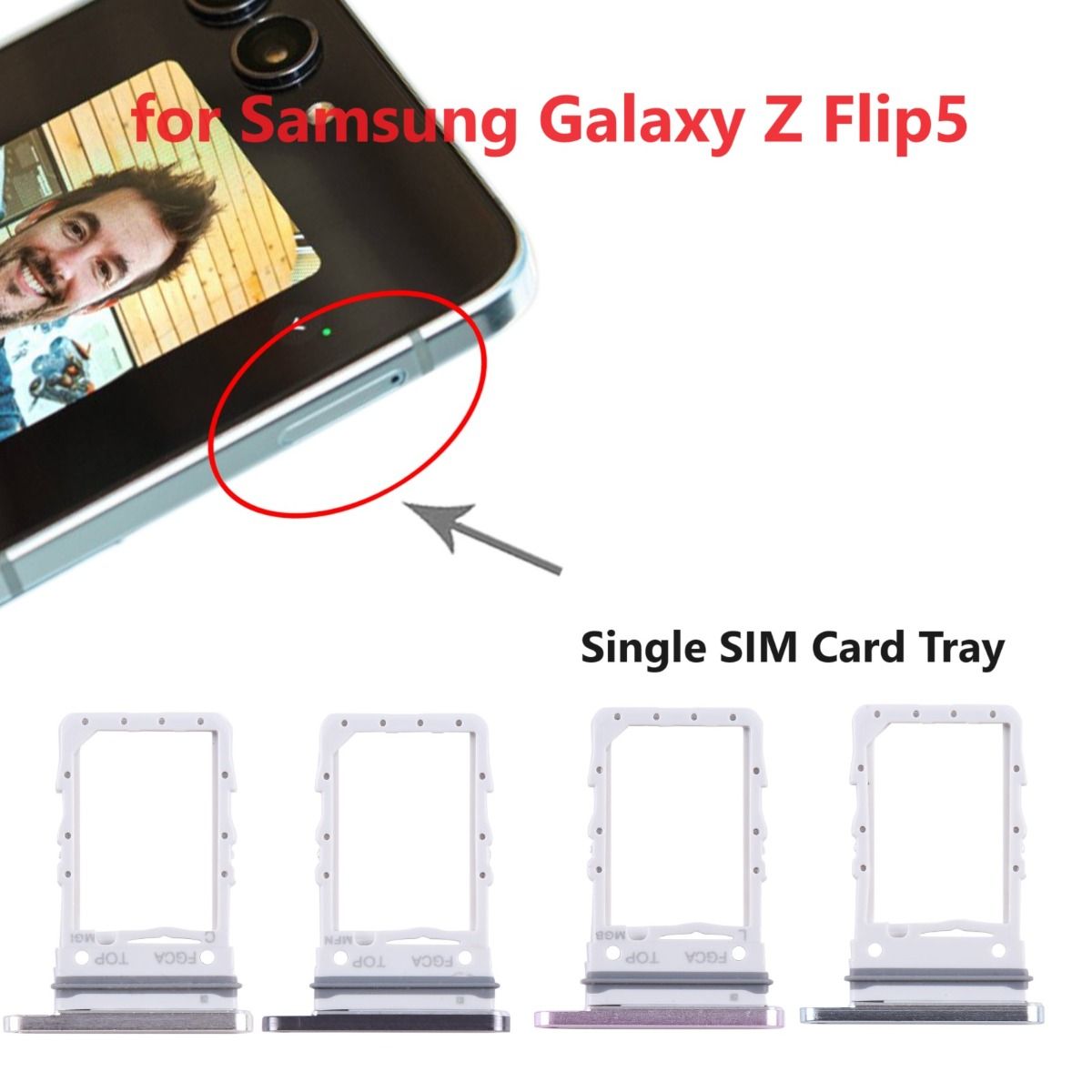 Samsung Galaxy Z Flip5 SM-F731 Single SIM Card Tray