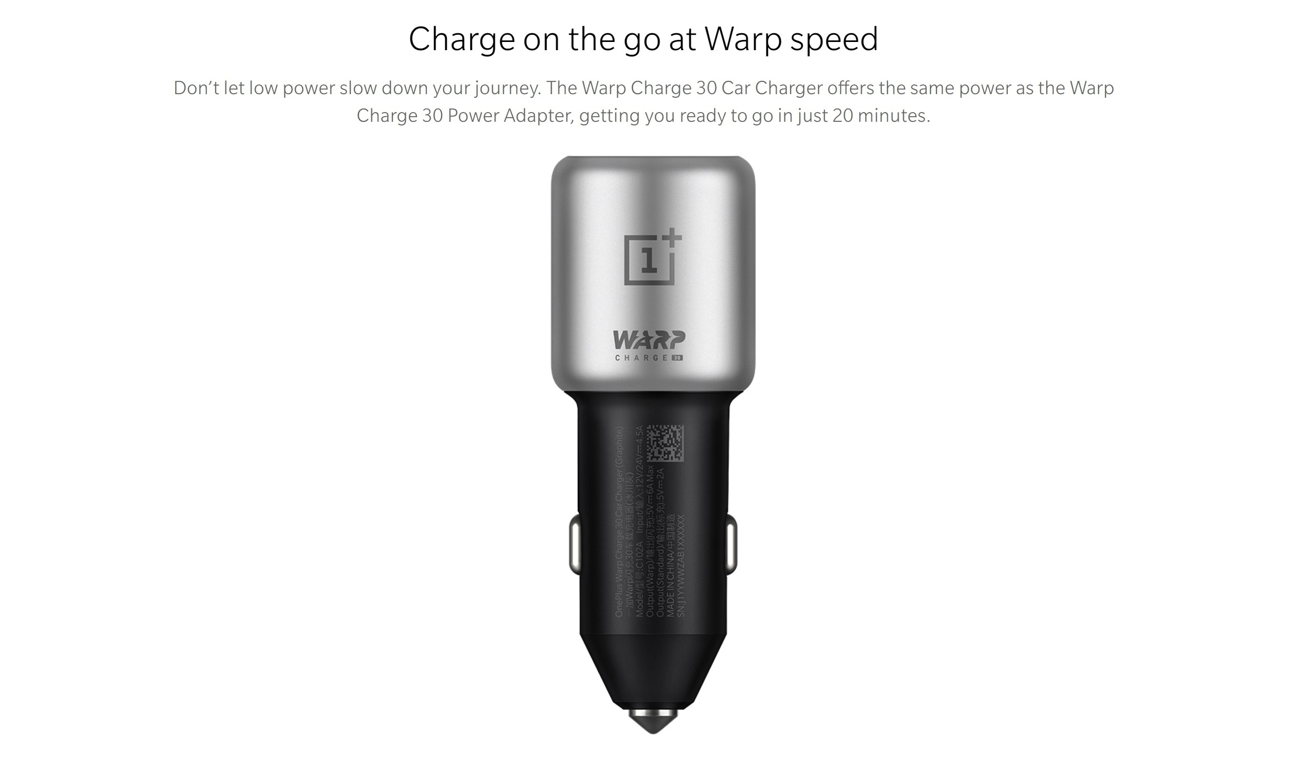 OnePlus Warp Charge 30 Car Charger