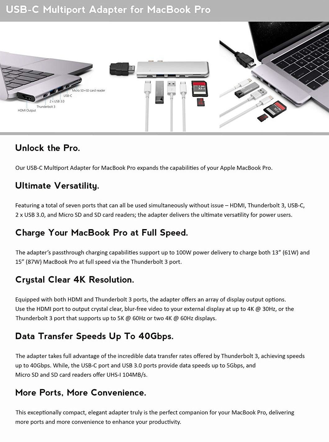 USB-C Multiport Adapter for MacBook Pro