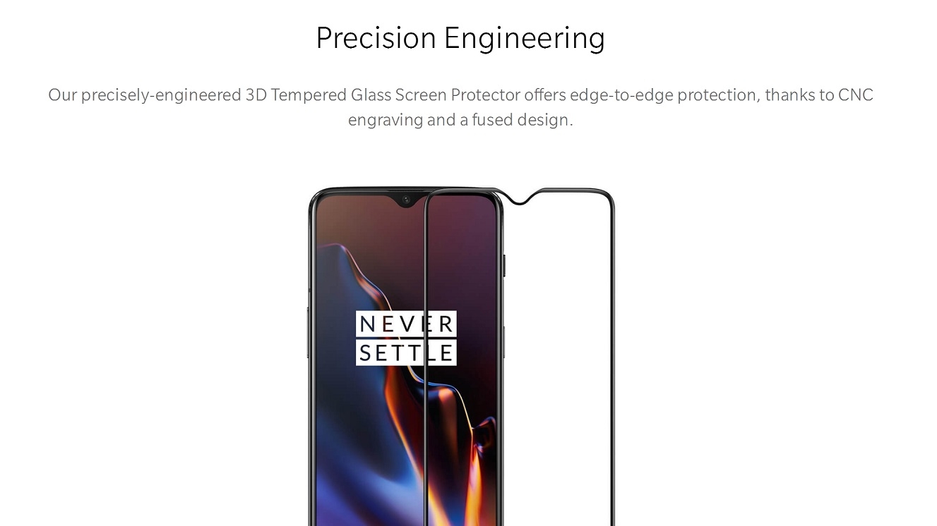 OnePlus 6T 3D Tempered Glass Screen Protector