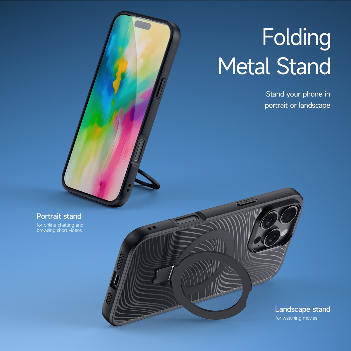 iPhone 16 Pro Max Magsafe Case with with Folding Stand