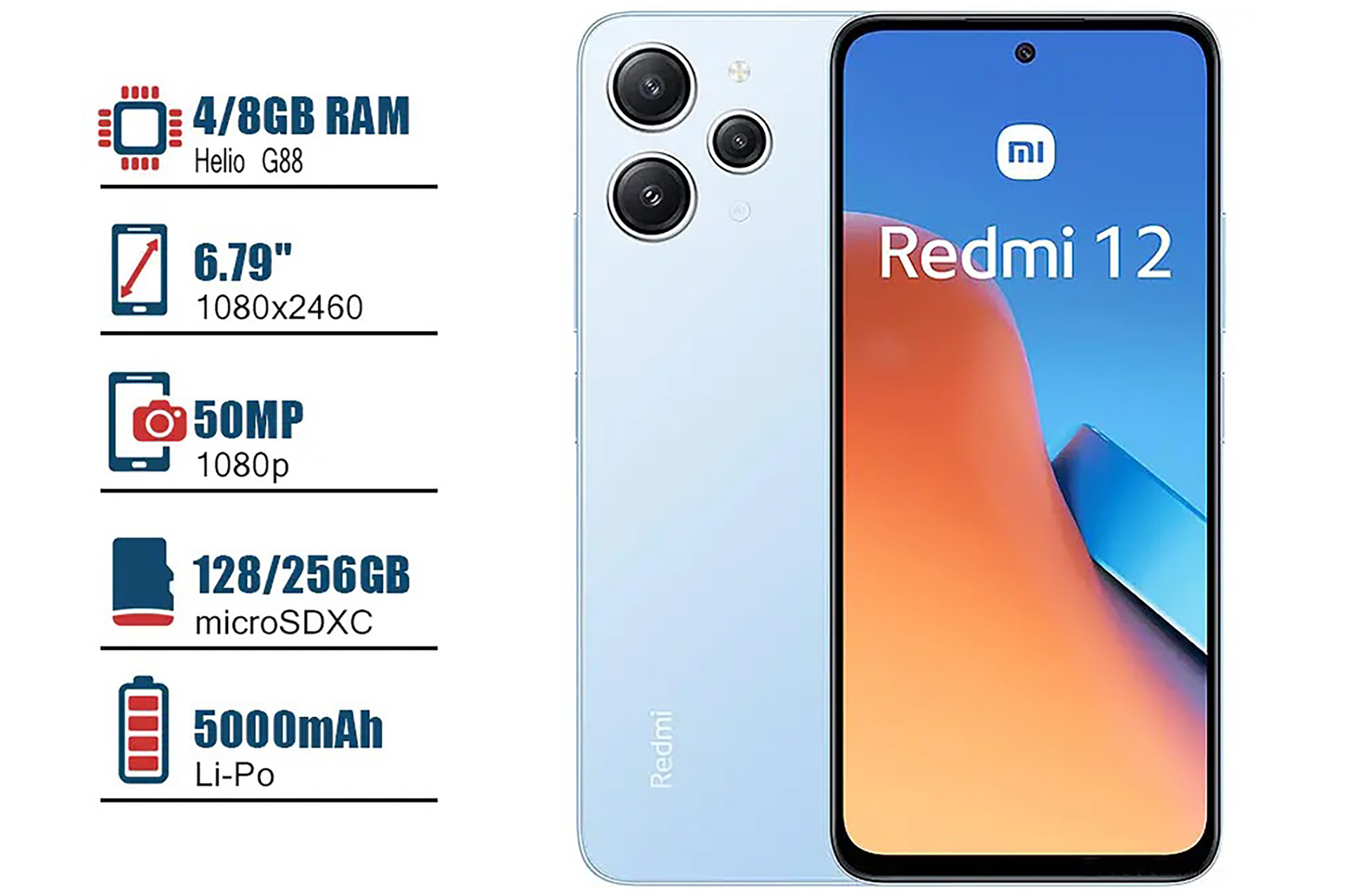XIAOMI Redmi 12 Dual SIM 8 GB RAM 256GB @ Best Price Online