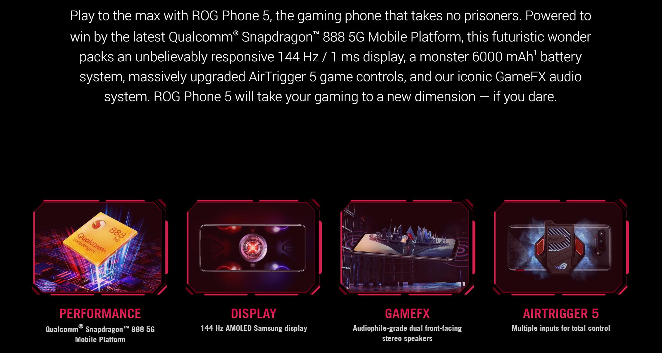 Asus ROG Phone 5 Premium Edition 5G Dual SIM 256GB, 16GB RAM Gaming Phone (Republic of Gamers) 1
