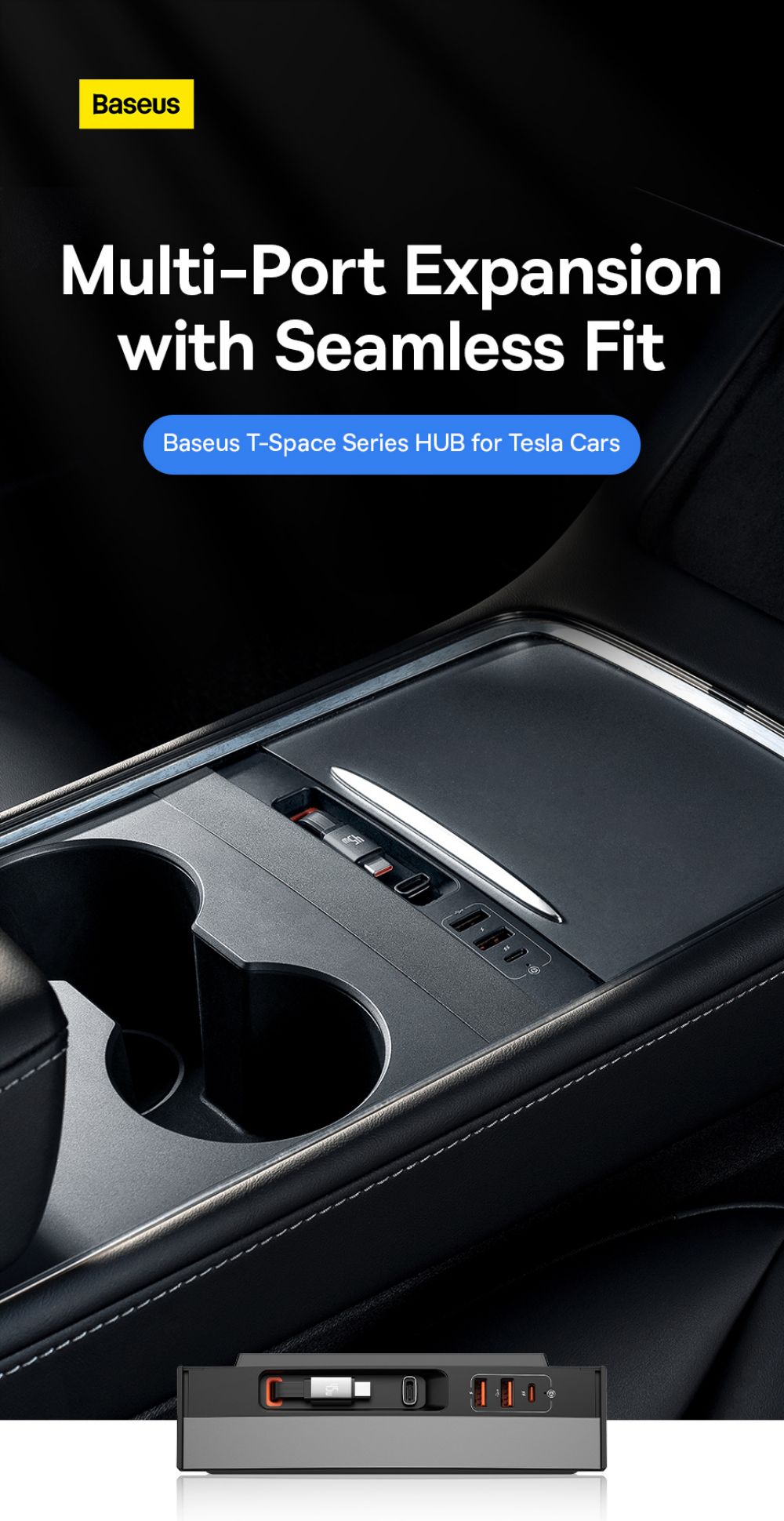 Baseus T-Space Series HUB for Tesla Cars