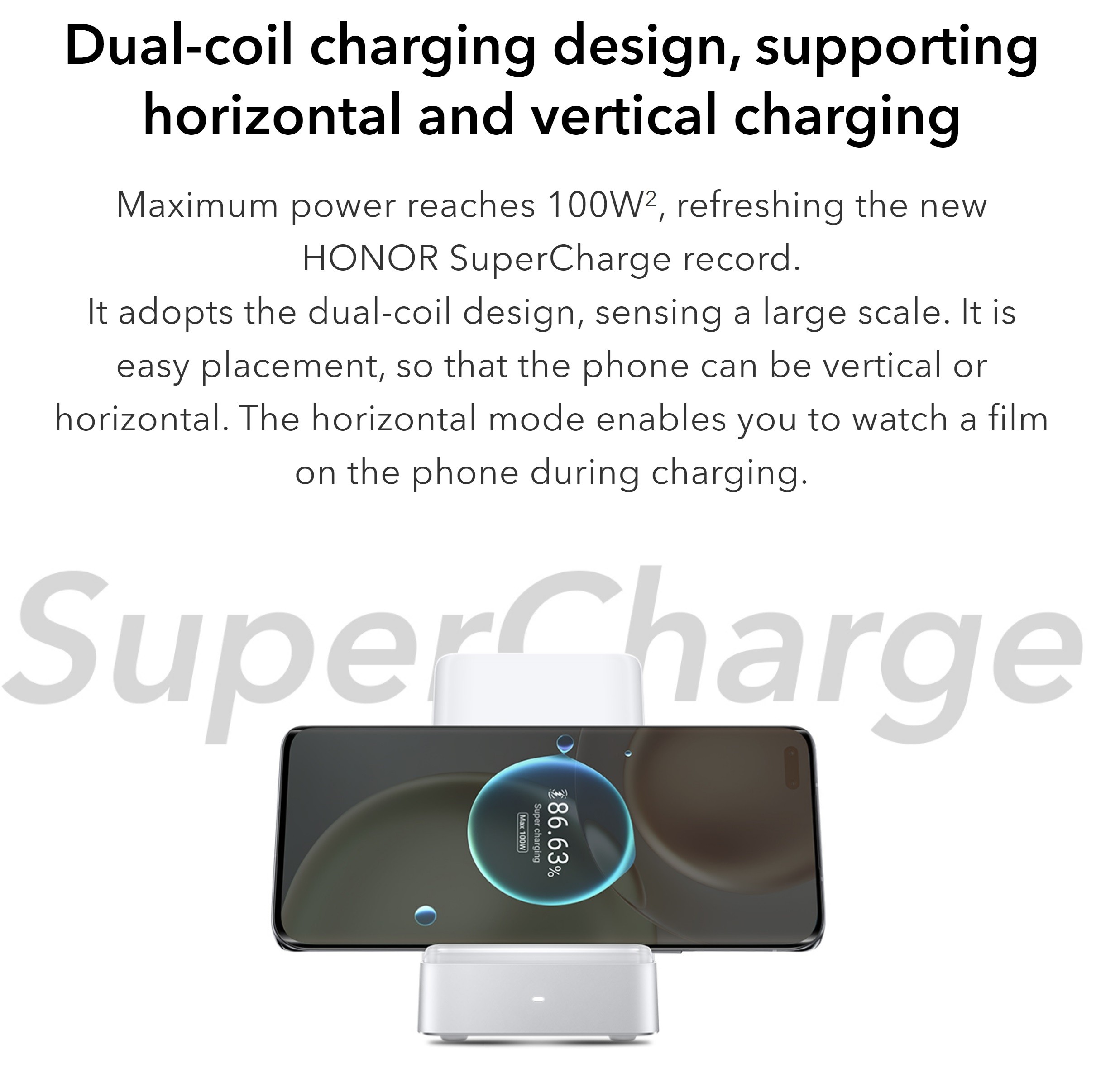 HONOR SuperCharge 100W Wireless Charger Stand