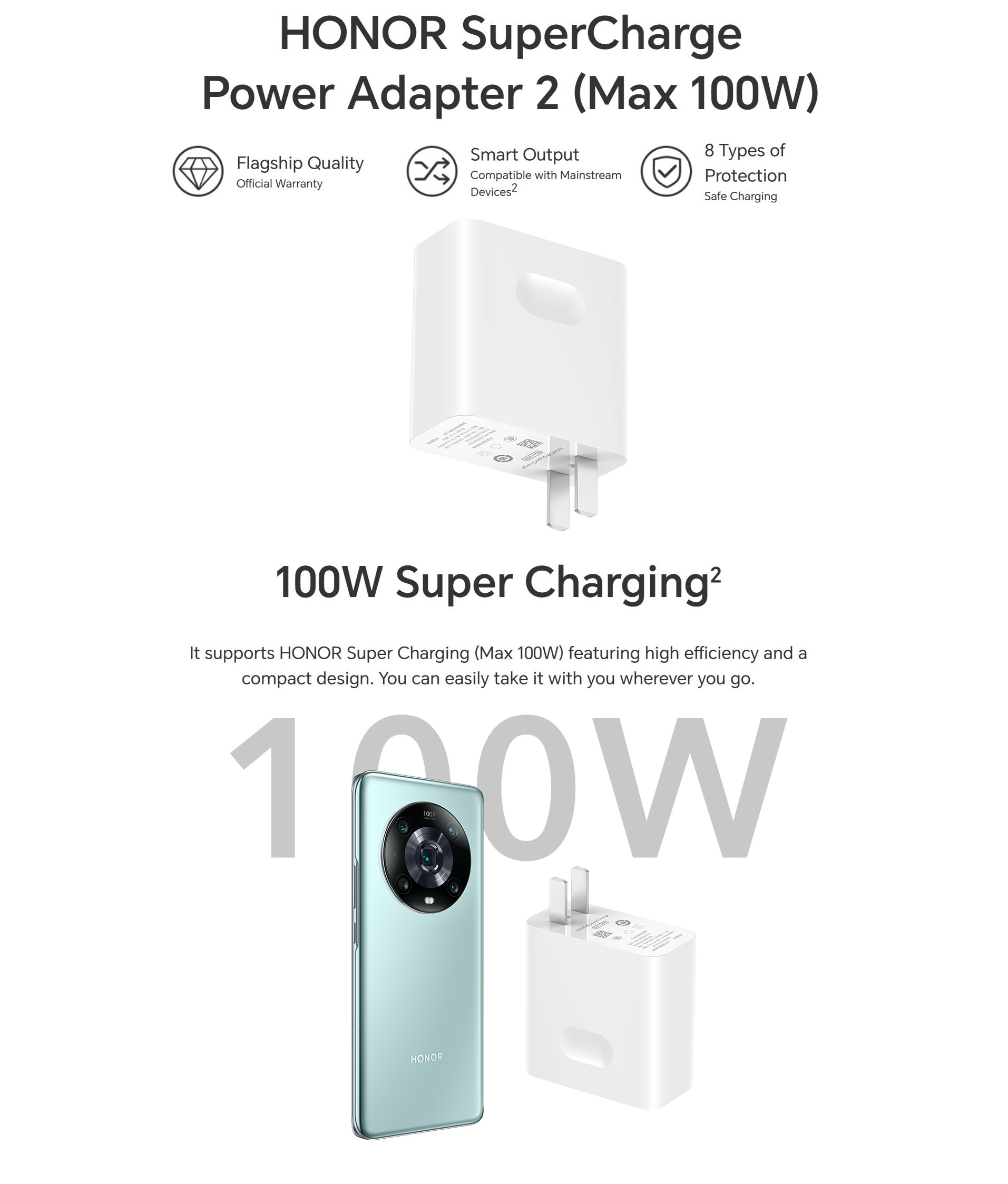HONOR 100W SuperCharge Power Adapter 2