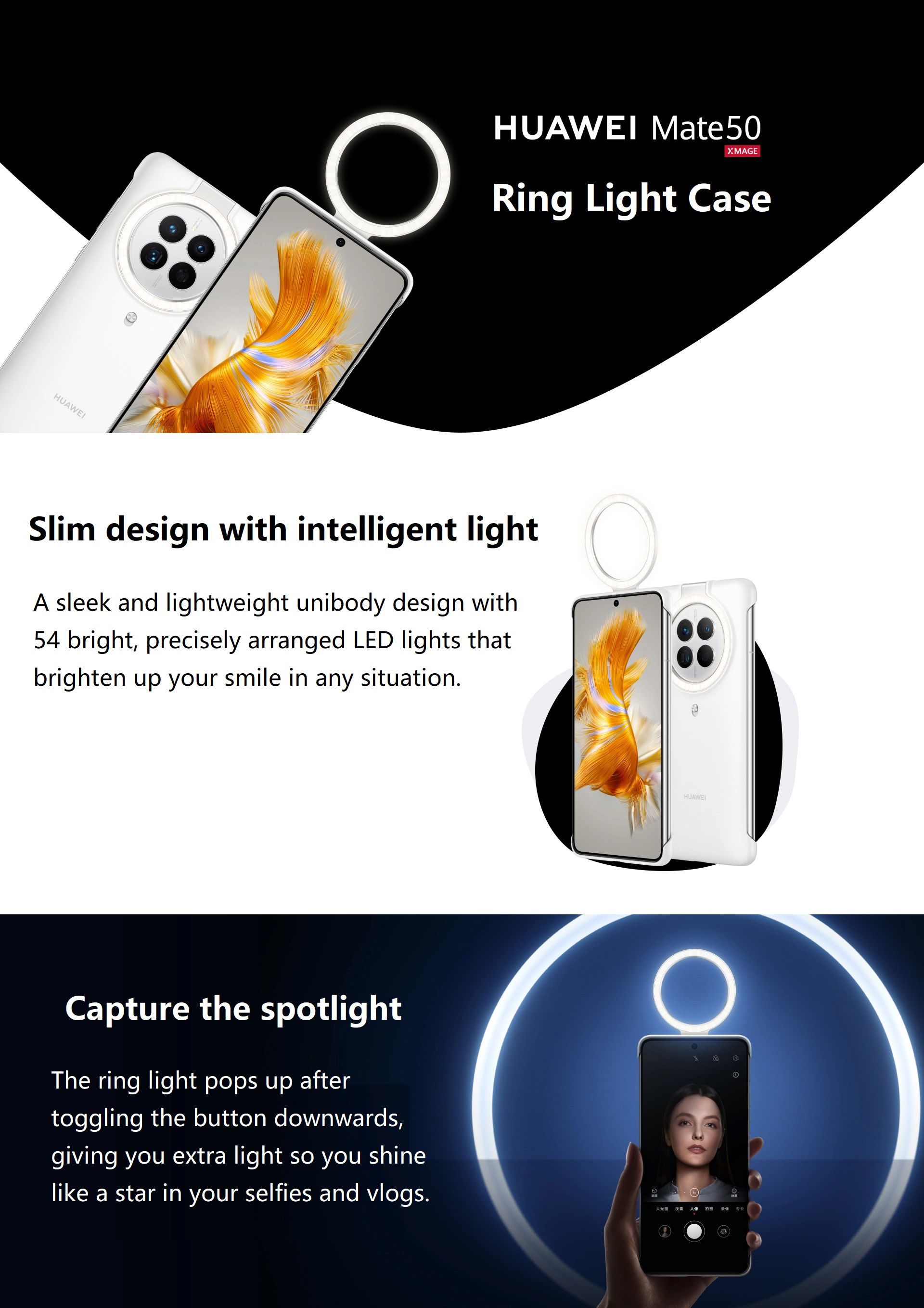 Huawei Mate 50 Ring Light Case