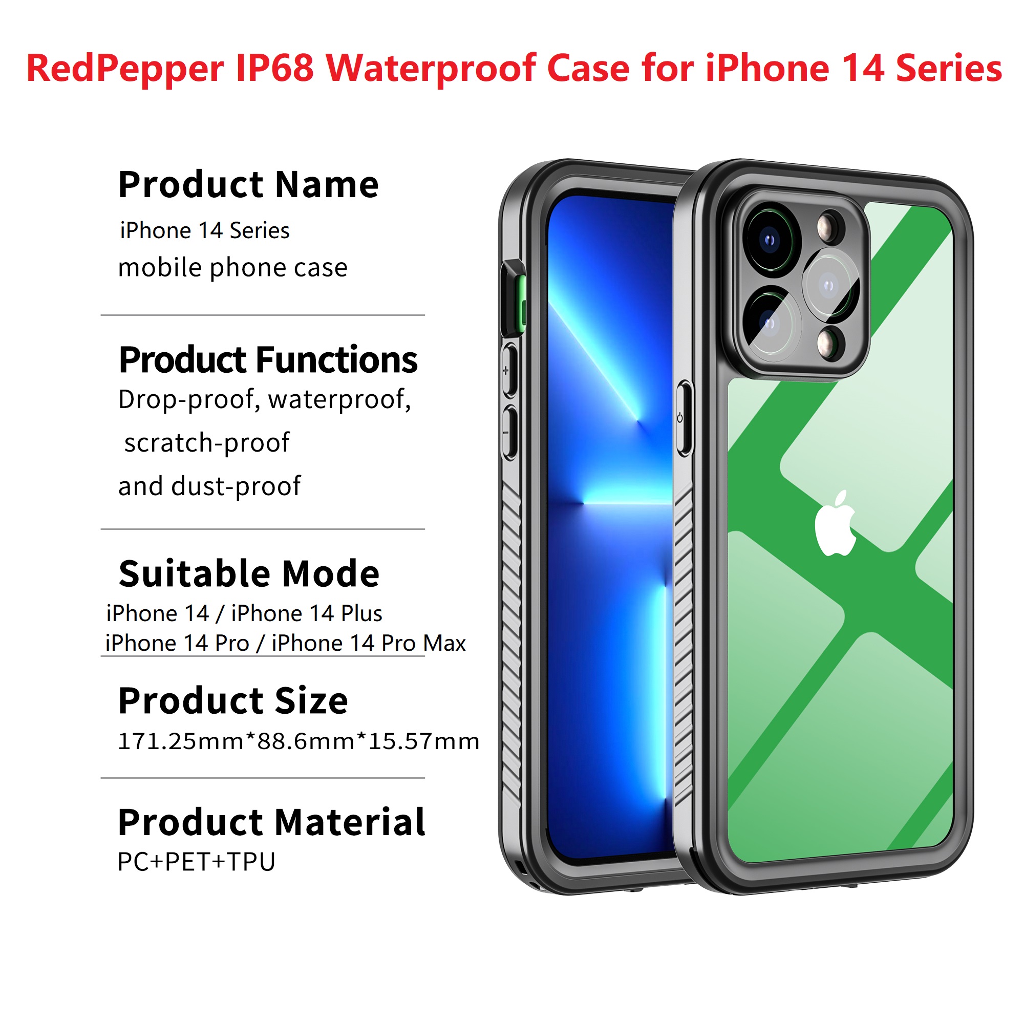 RedPepper IP68 Waterproof Case for iPhone 14 Series