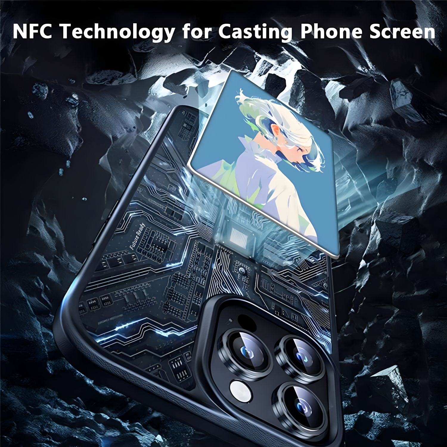 DIY Pattern Customized NFC Phone Case Screen Projection Phone Cover