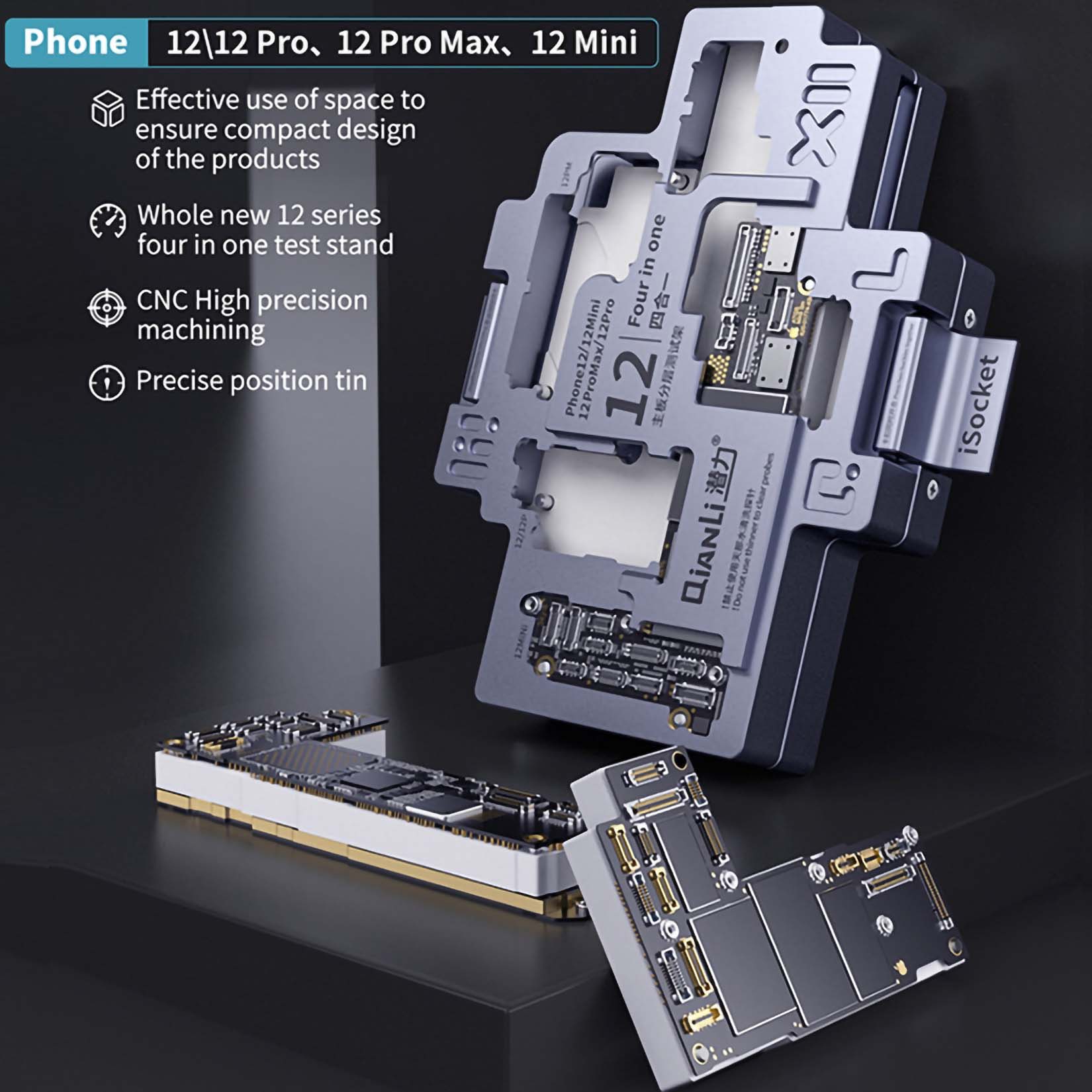 Qianli iSocket Motherboard Layered Test Fixture For iPhone 12 Series