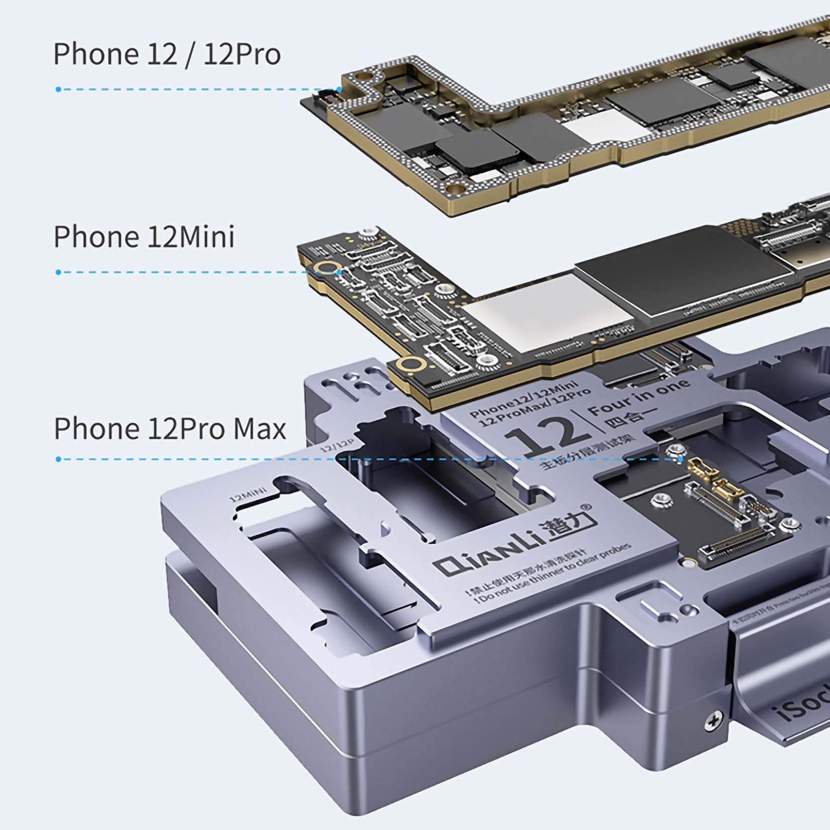 Qianli iSocket Motherboard Layered Test Fixture For iPhone 12 Series