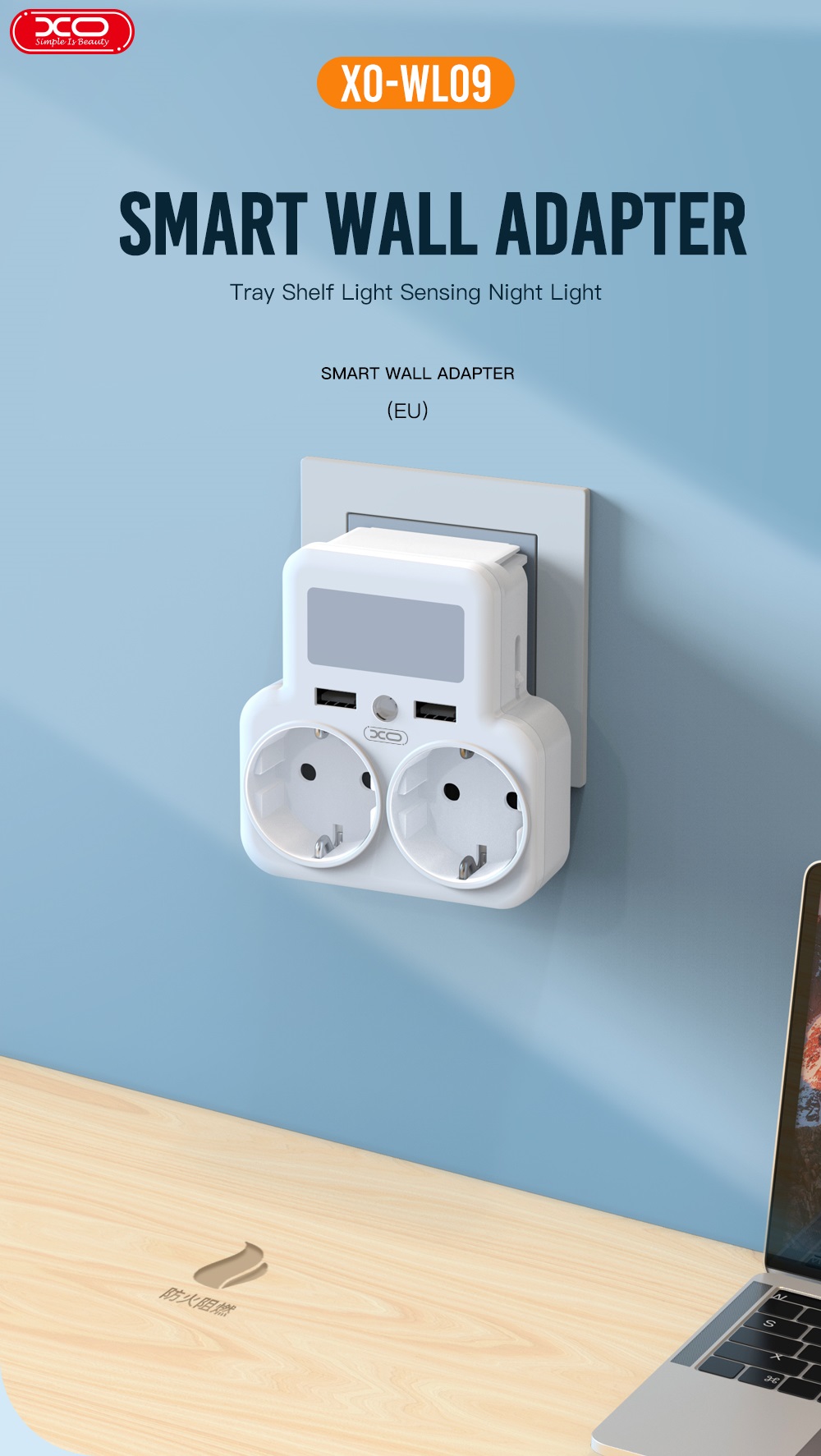 XO-WL09 EU Smart Wall Plug Adapter