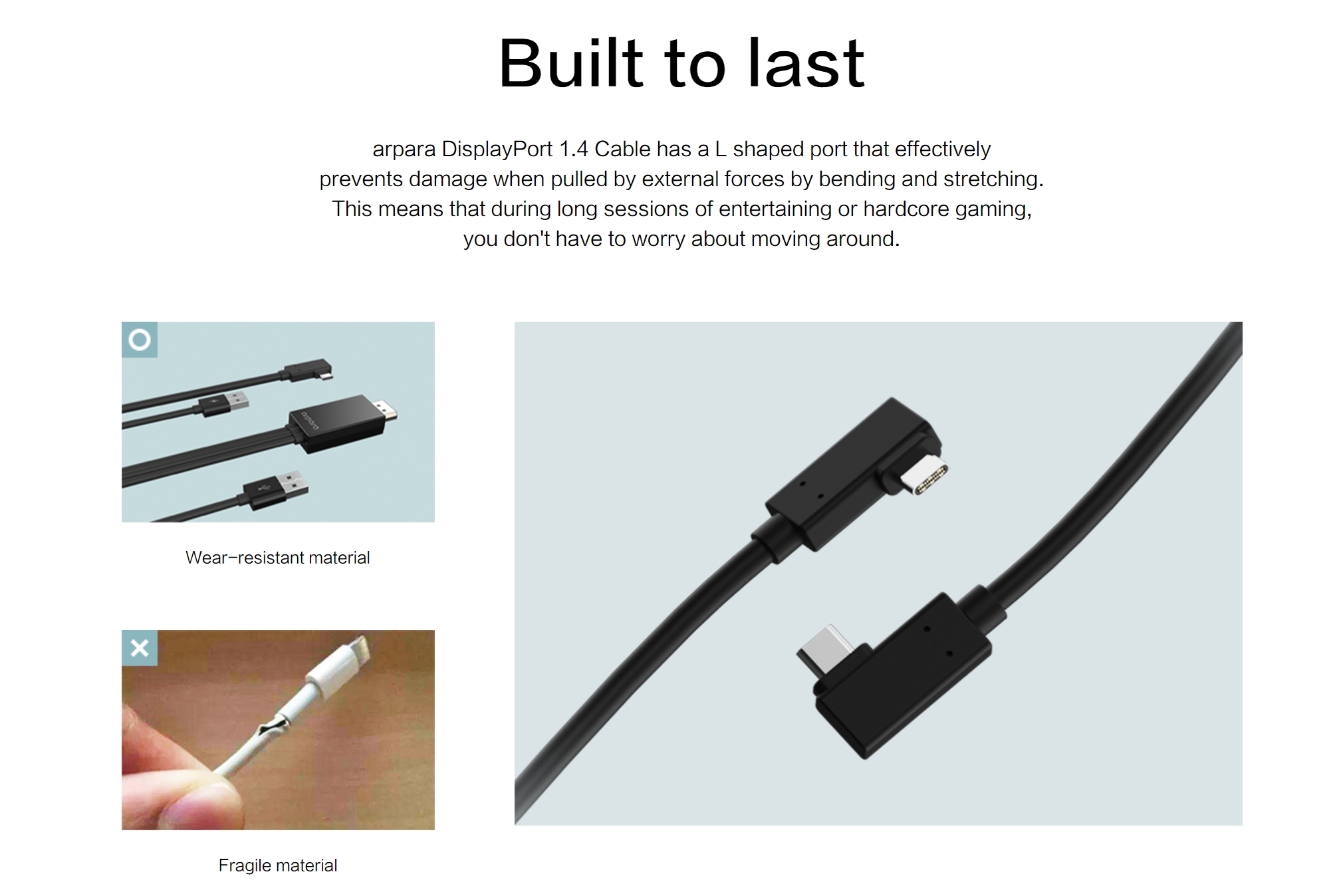 arpara Displayport 1.4 Cable